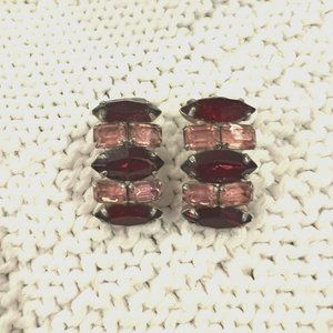 Vintage Coro Rhinestone Clip-On Earrings